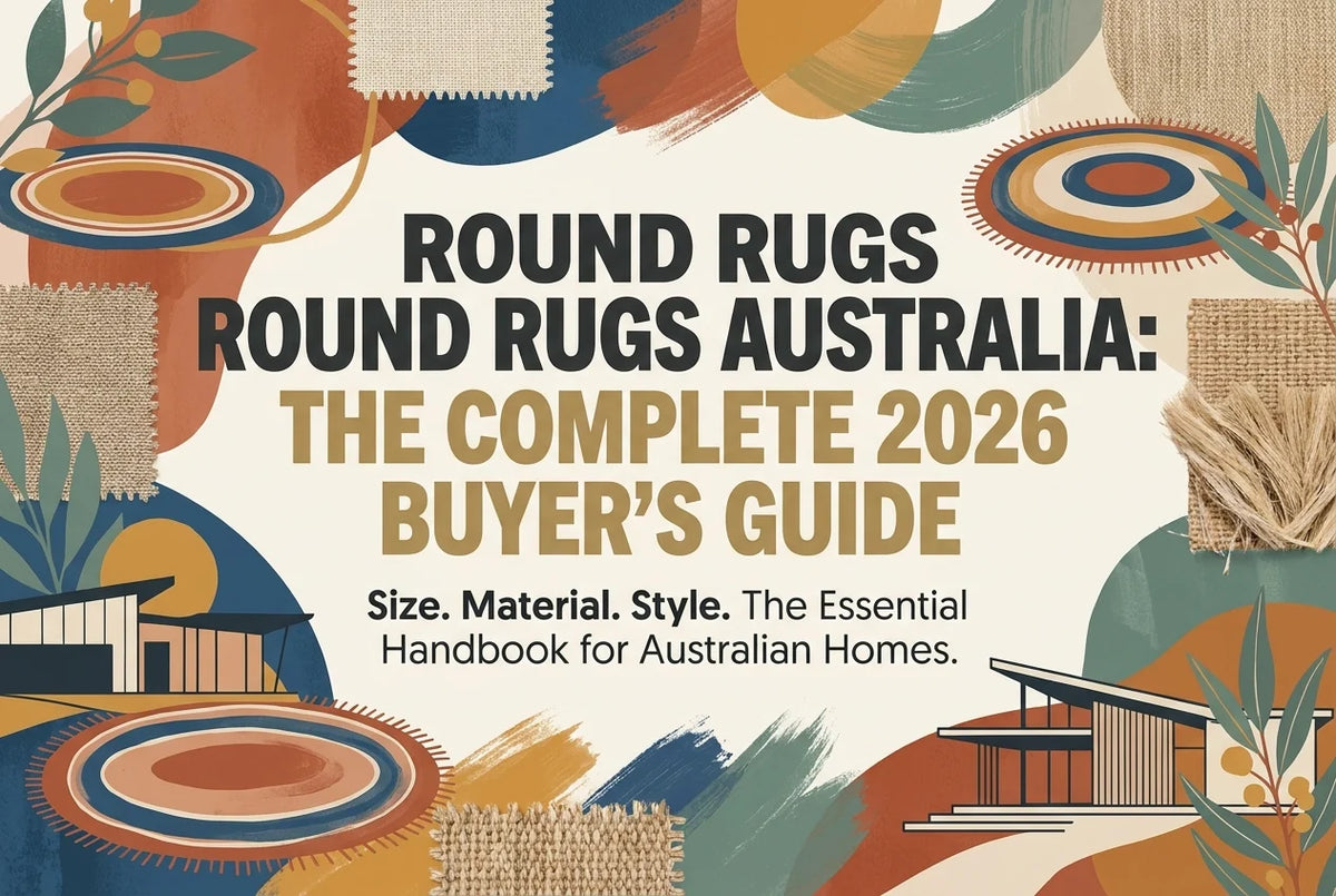 Professional header image for list-based article: Round Rugs Australia: The Complete 2026 Buyer's Guide