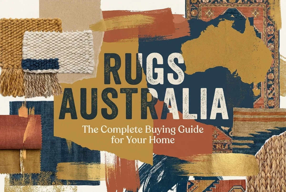 Professional header image for list-based article: Rugs Australia: The Complete Buying Guide for Your Home