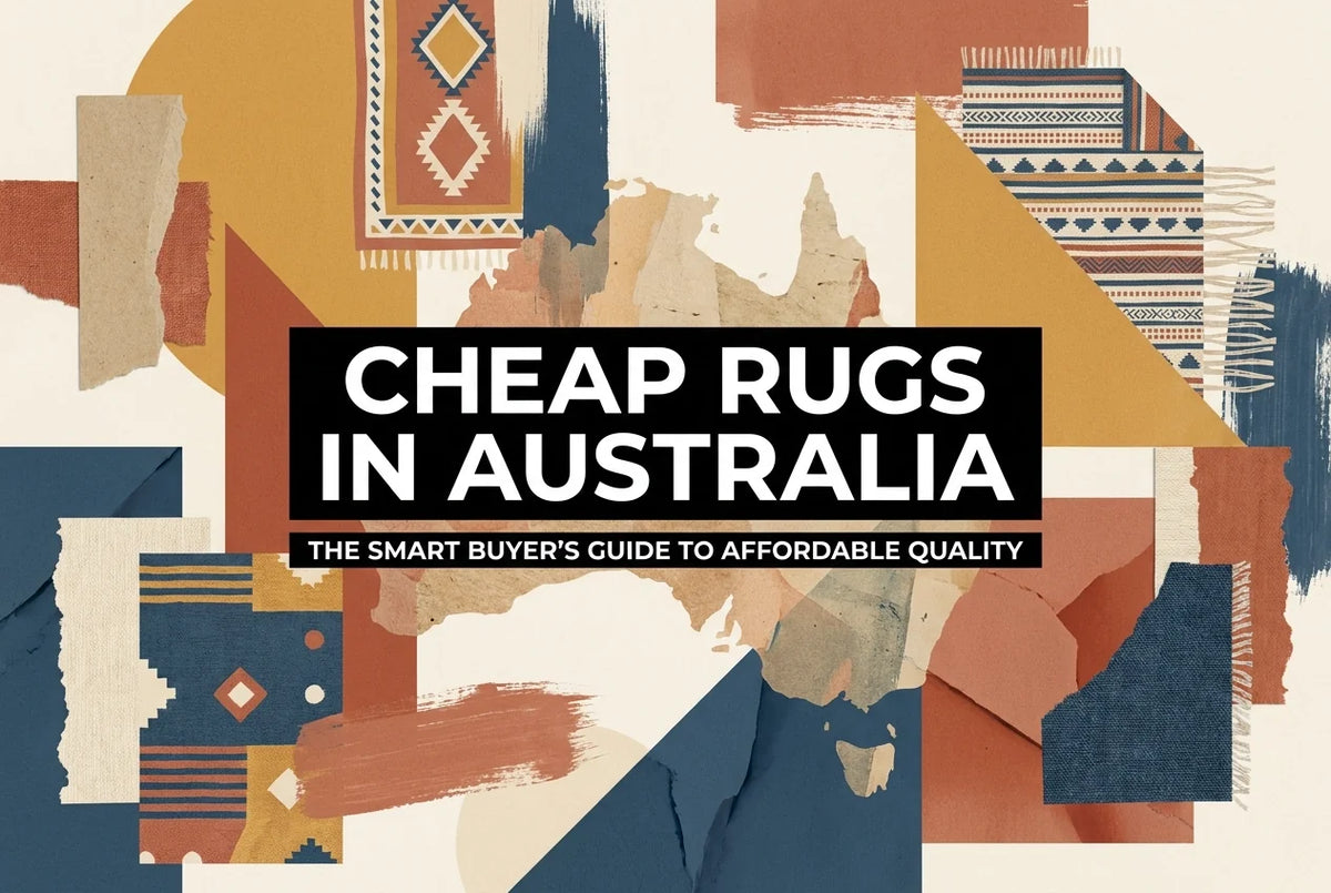 Professional header image for list-based article: Cheap Rugs in Australia: The Smart Buyer's Guide to Affor...
