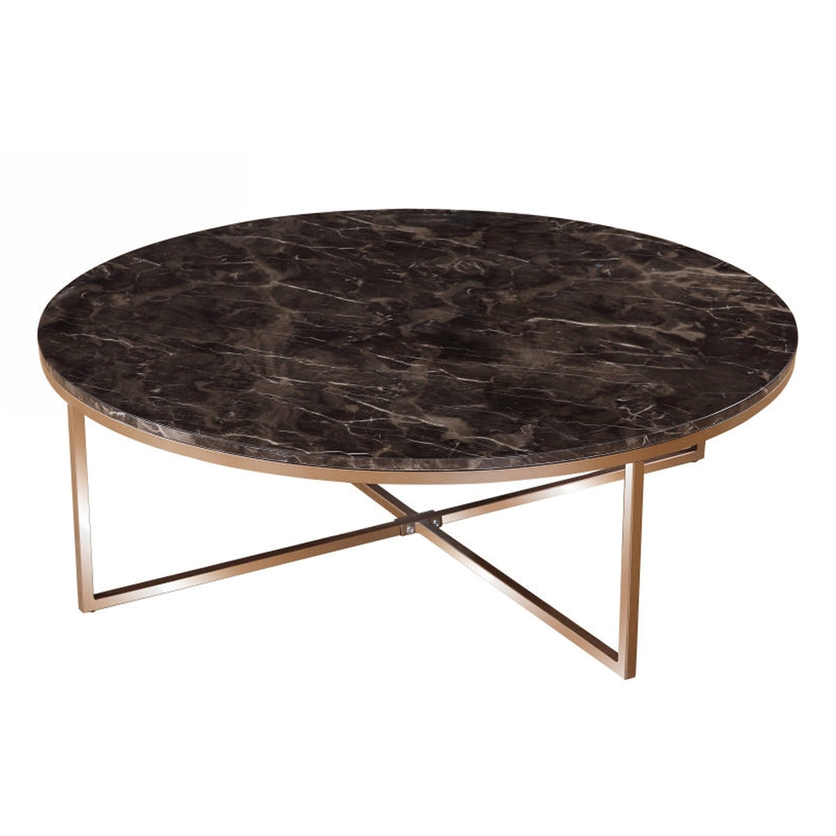 Rose gold and black marble top coffee table at Quality Rugs and Furniture