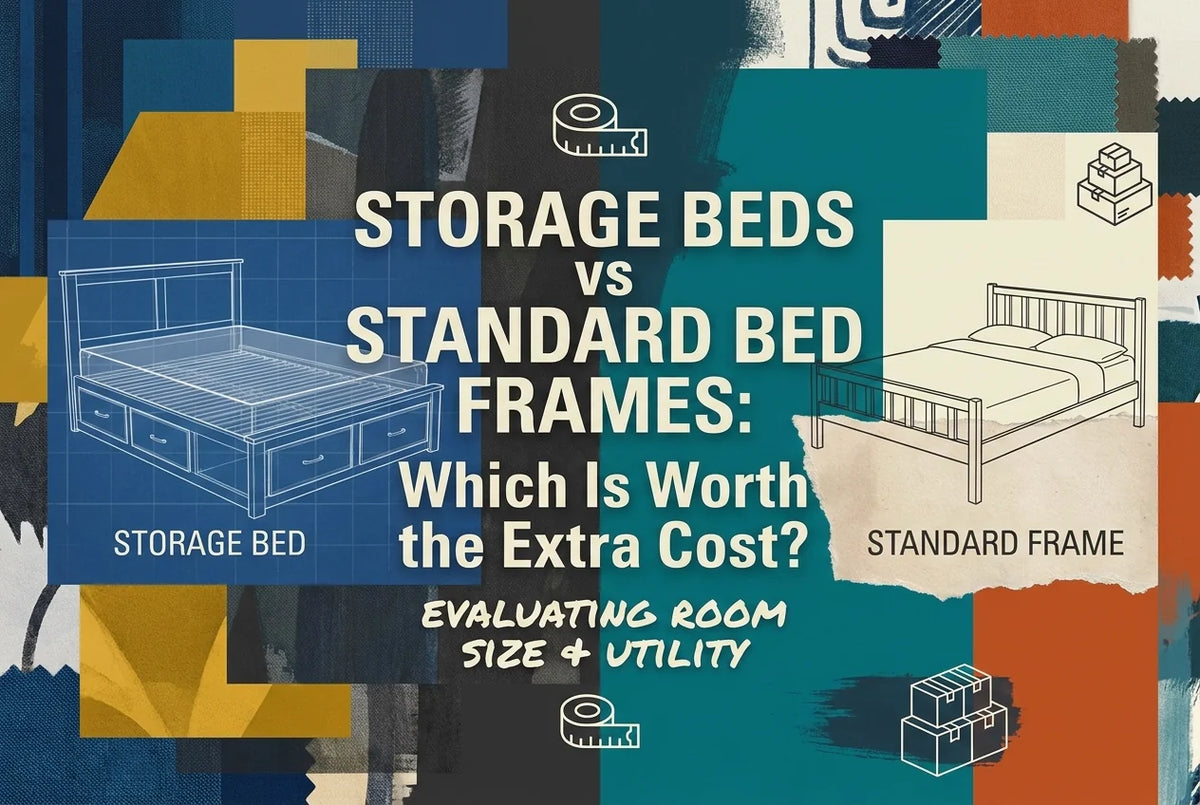 Professional header image for comparison analysis: Storage Beds vs Standard Bed Frames: Which Is Worth the E...