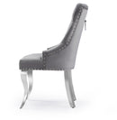 Harper Velvet Modern Dining Chair Grey Silver