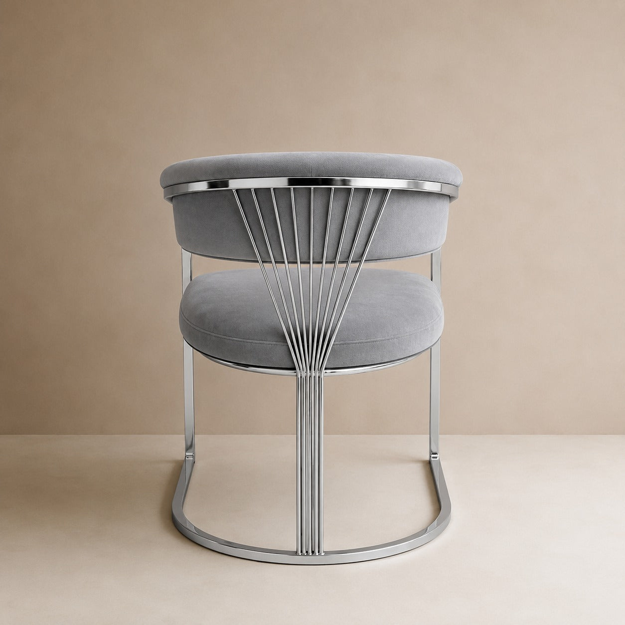 Byron Velvet Dining Chair Grey Silver