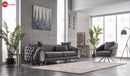 Diamond Luxury Modern Sofa Set Silver Dark Grey