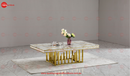 New Stela Coffee Table Marble Top Stainless Steel Base Gold