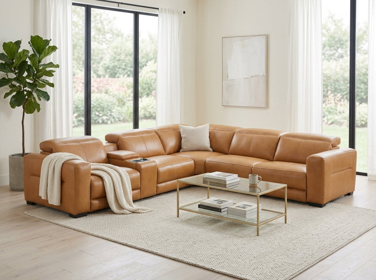 Hazel Recliner Corner Leather Sofa | Dandenong & Hoppers Crossing
