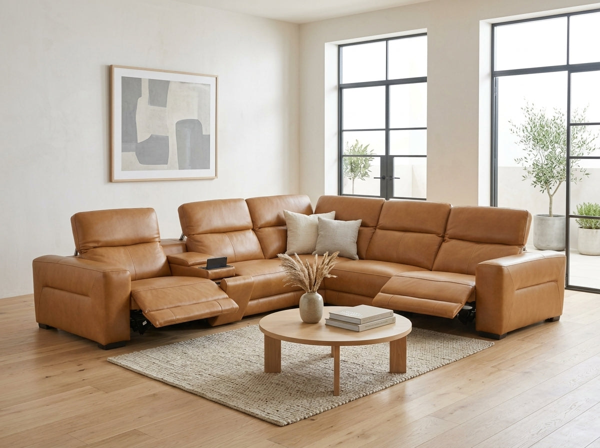 Hazel Recliner Corner Leather Sofa | Dandenong & Hoppers Crossing