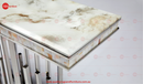 New Stela Console Table Marble Top Stainless Steel Base Silver