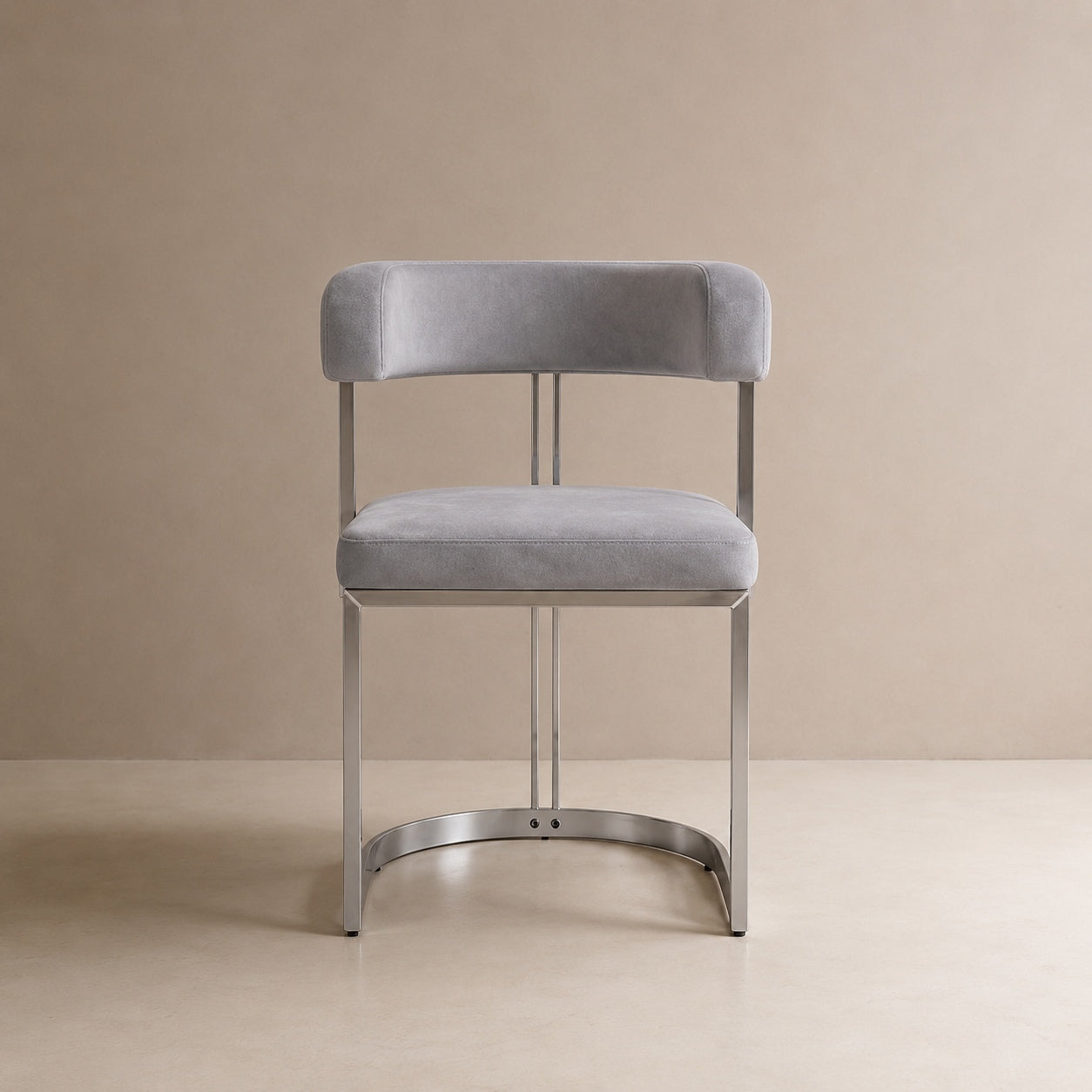 Yarra Velvet Dining Chair Grey Silver