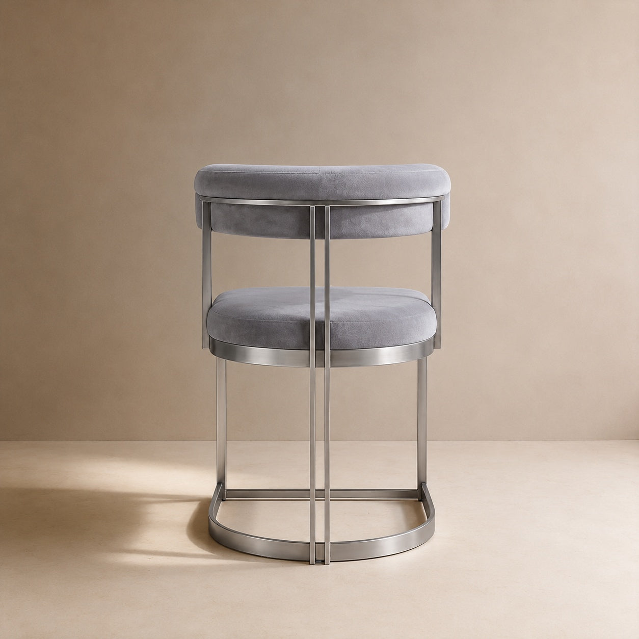 Yarra Velvet Dining Chair Grey Silver