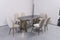 Serenity Modern Luxury Dining Table Marble Top Stianless Steel Base Champagne Gold