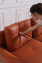 Liyana Luxury Leather Sofa Set Dark Brown