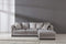 Ava 3 Seater with Chaise Modern Fabric Sofa Light Silver