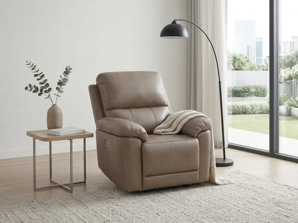 Wynn Modern Electric Recliner Sofa Set Taupe