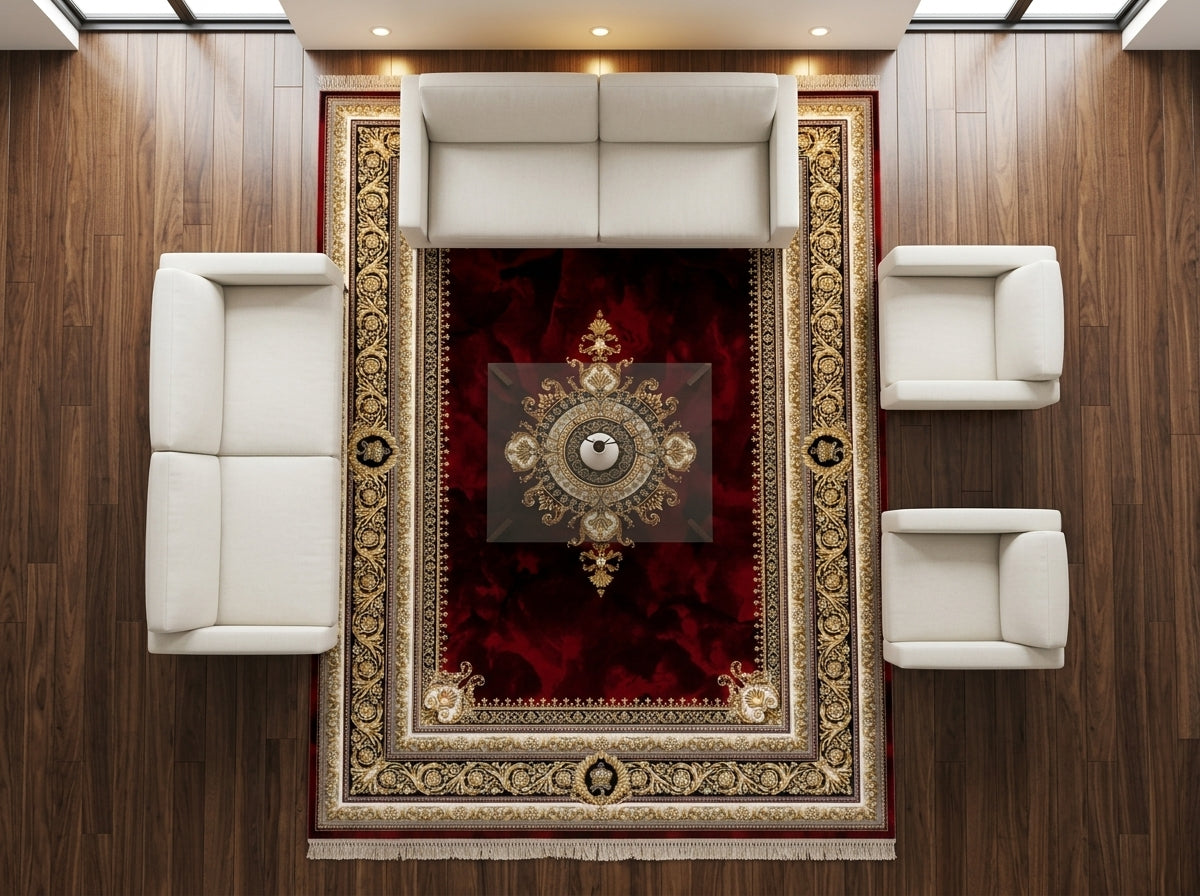 Negin 12120 Red Traditional Persian Rug