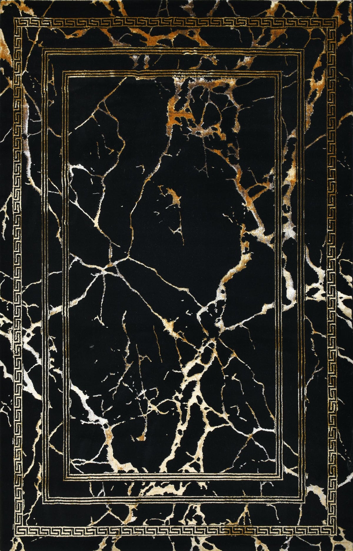 Zara Z093A Modern Area Rug Black Gold - Quality Rugs and Furniture
