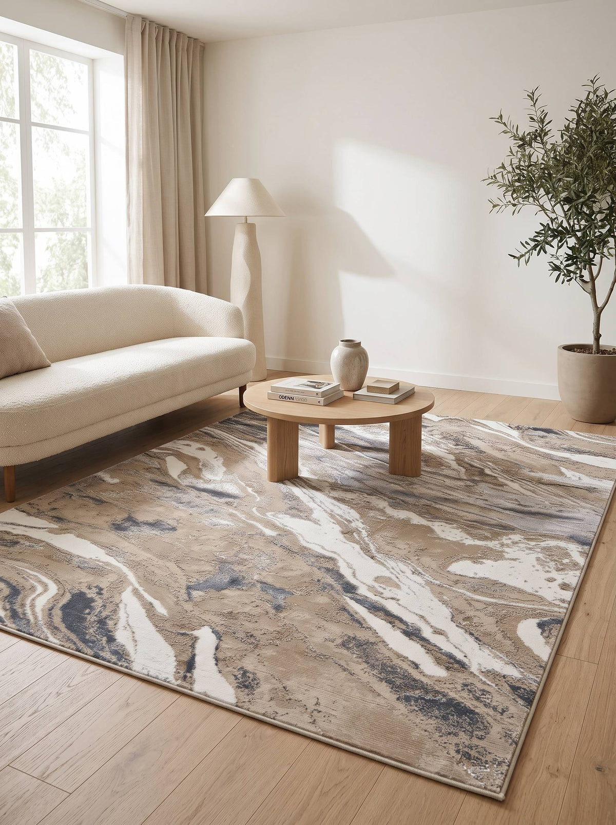 Zara Z351B Modern Area Rug Dark Beige Vizon - Quality Rugs and Furniture