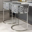 Rose Velvet Modern Barstool Grey Silver