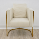 Rose Velvet Modern Stainless Steel Modern Dining Chair Cream Gold