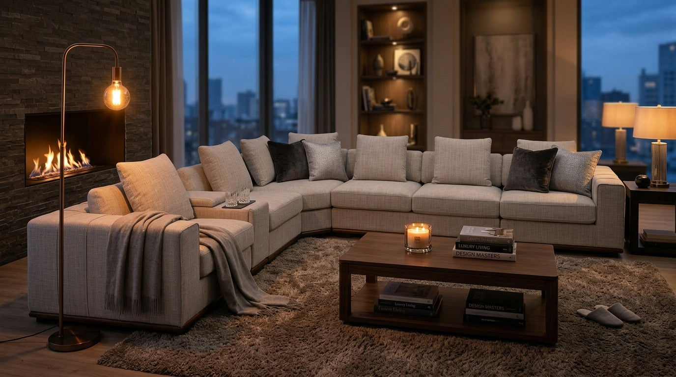 Nadia Velvet Modern Corner Sofa Set Grey