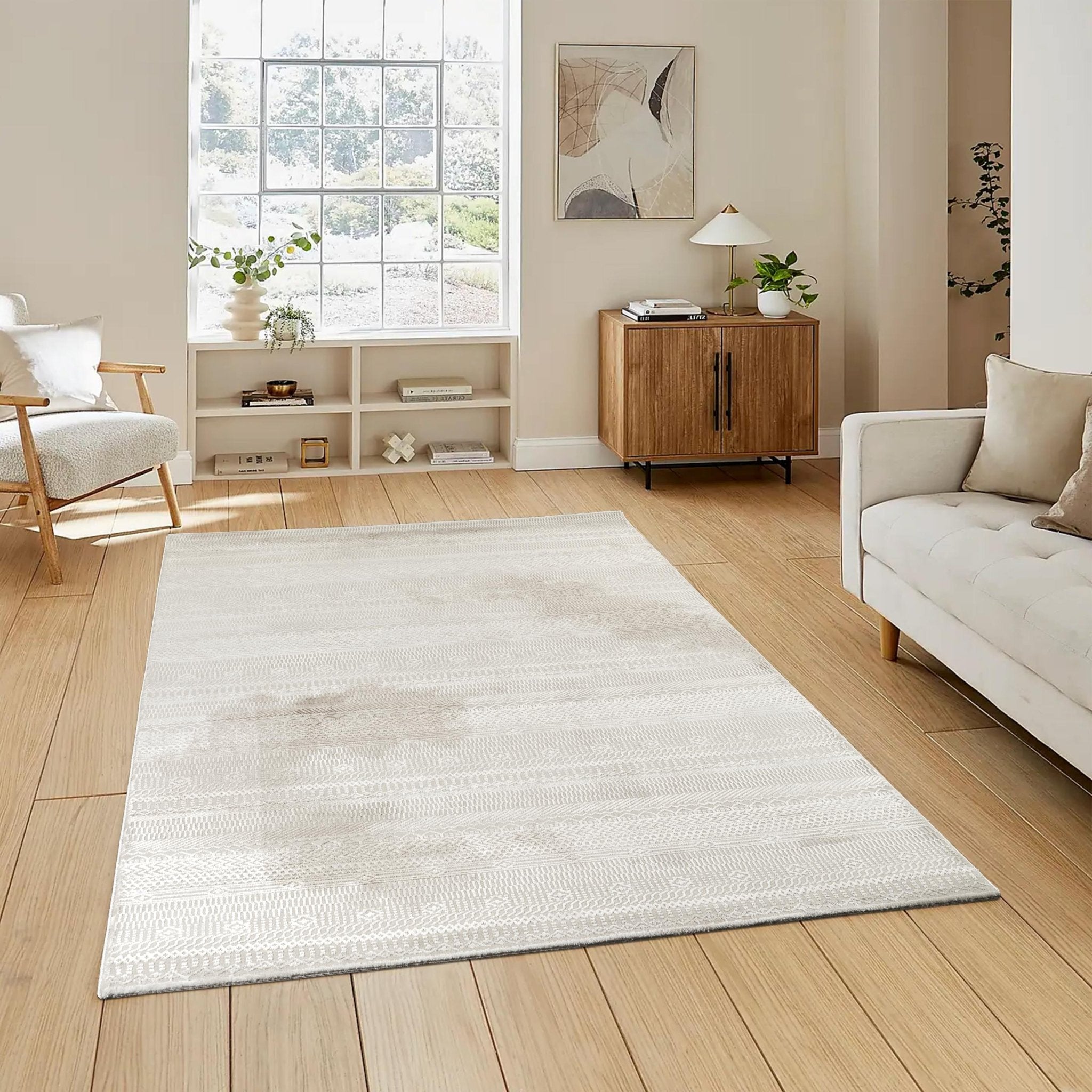 Anemon T053A Modern Area Rug Cream L.Beige - Quality Rugs and Furniture