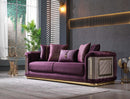 Elegance Velvet Modern Sofa Set Burgandy