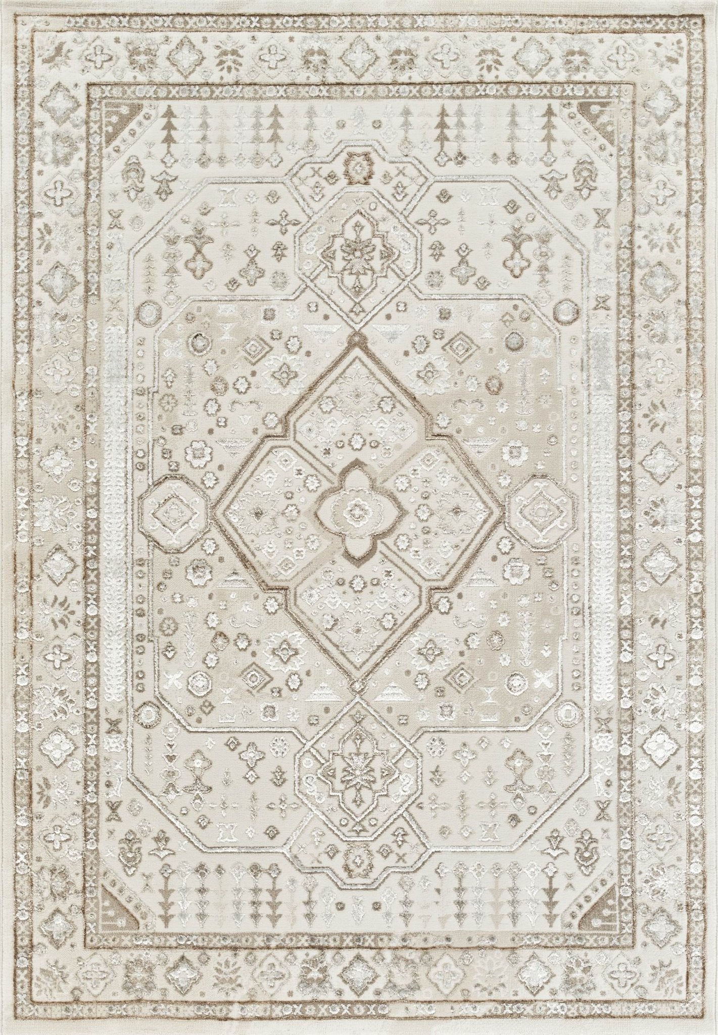 Elmas T529A Modern Area Rug Cream White - Quality Rugs and Furniture