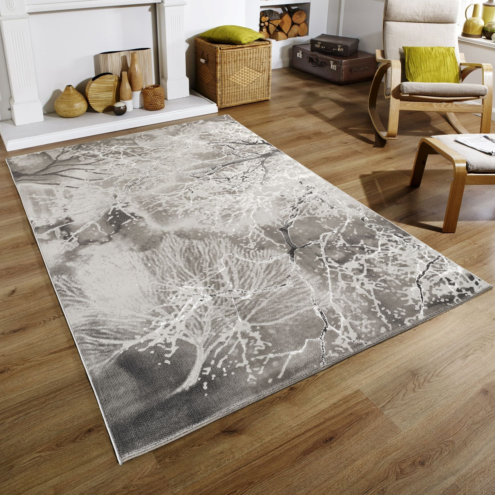 Elmas T532A Modern Area Rug L.Grey V.Grey - Quality Rugs and Furniture