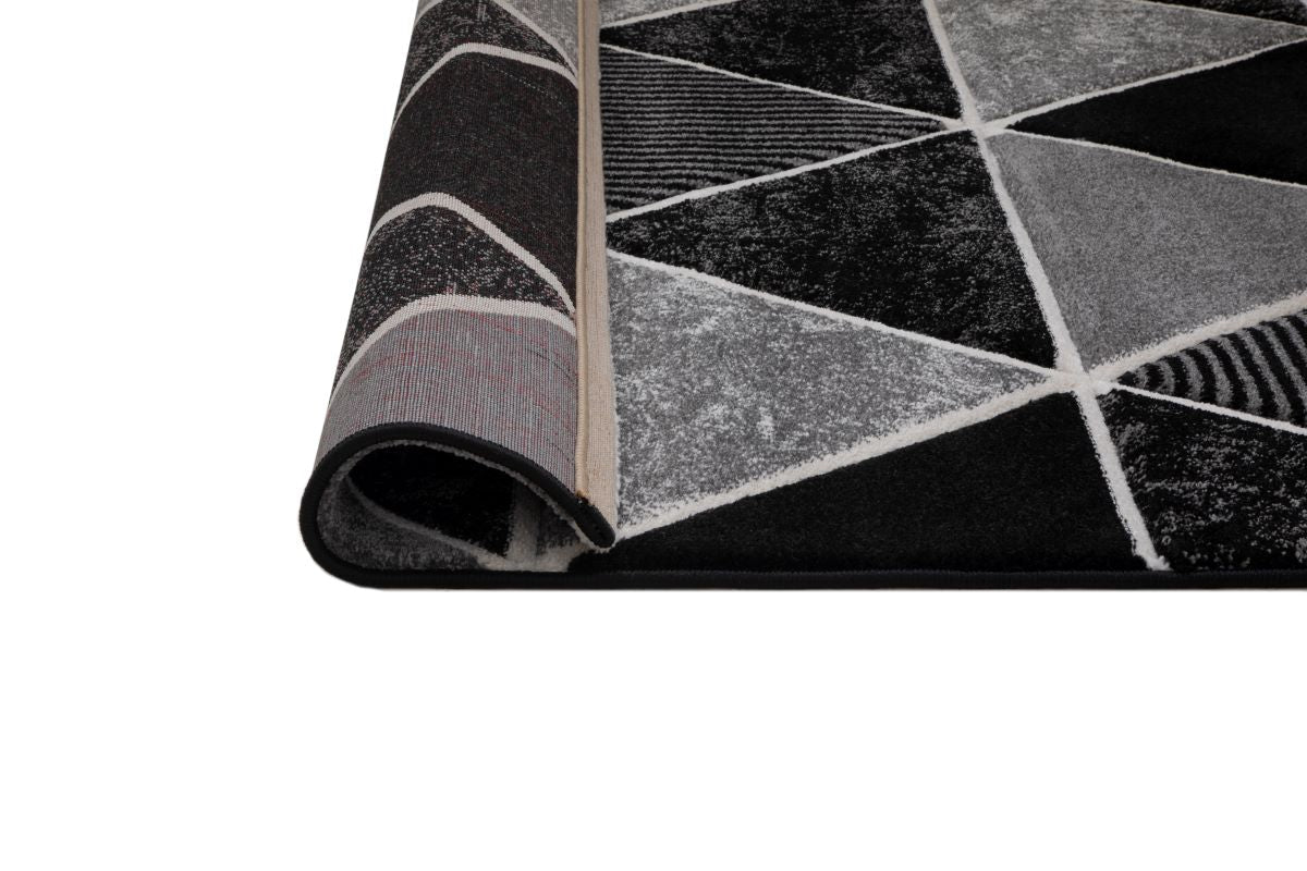 Faery E5113 Black Dark Grey Modern Area Rug - Quality Rugs and Furniture