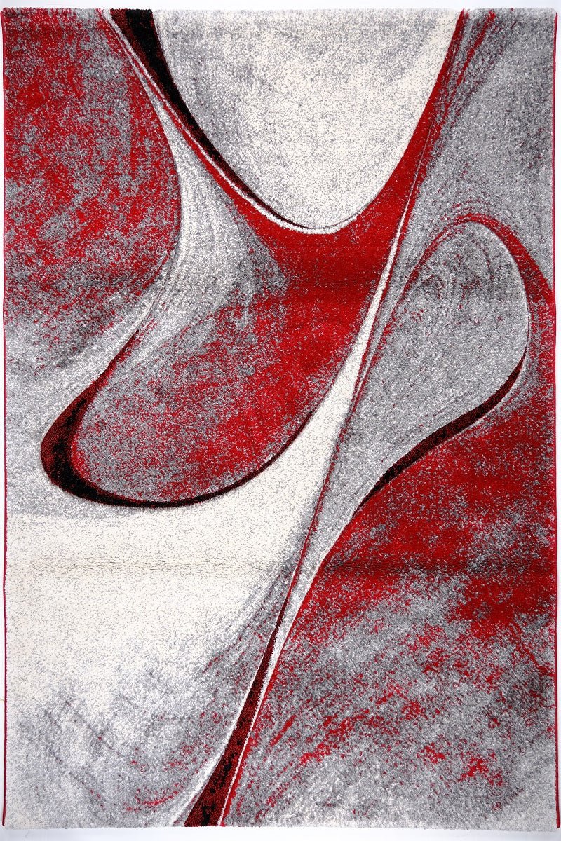 Faery G2855 Dark Red - Black Modern Hallway Runner - Quality Rugs and Furniture