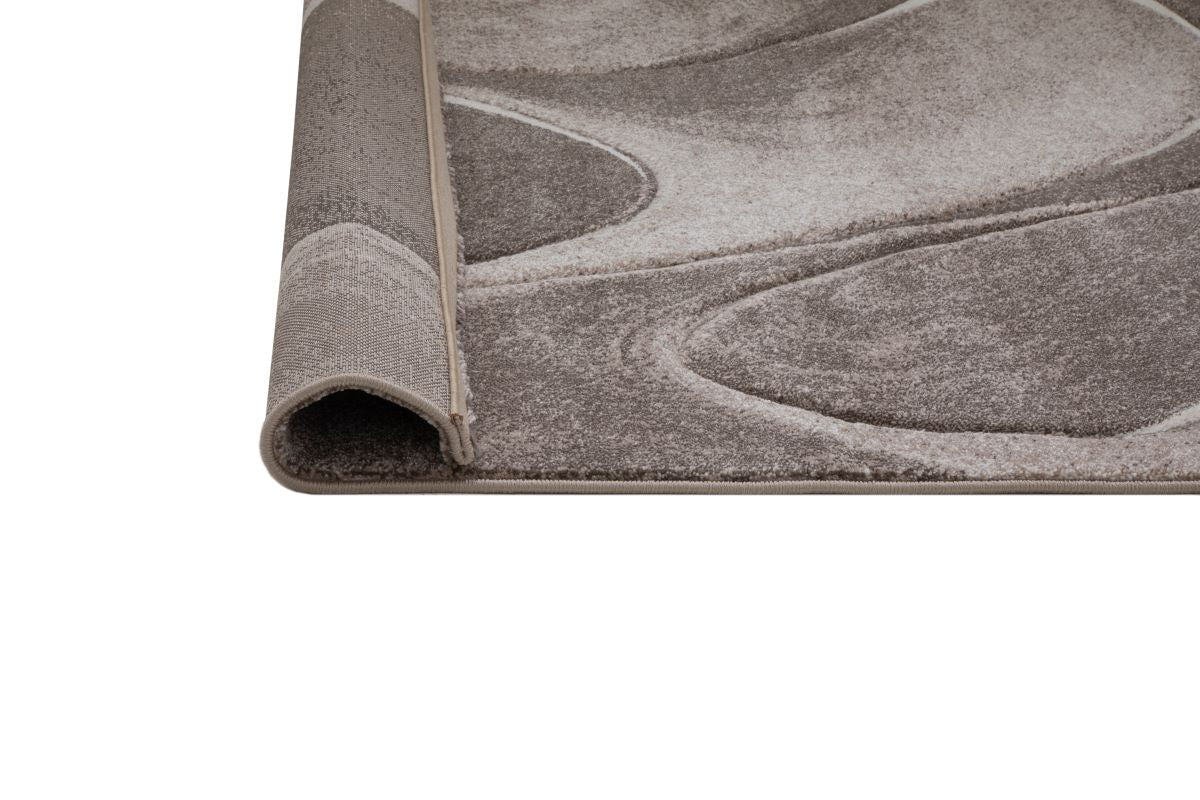 Faery G2855 N.Brown Dark Beige Modern Hallway Runner - Quality Rugs and Furniture