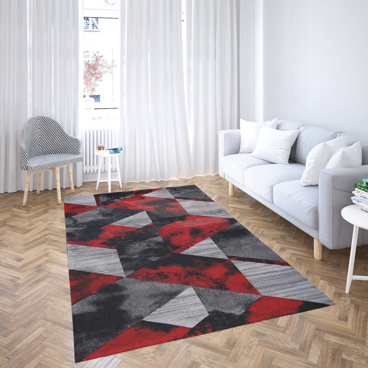 Faery G6511 Dark Red - Black Modern Area Rug - Quality Rugs and Furniture