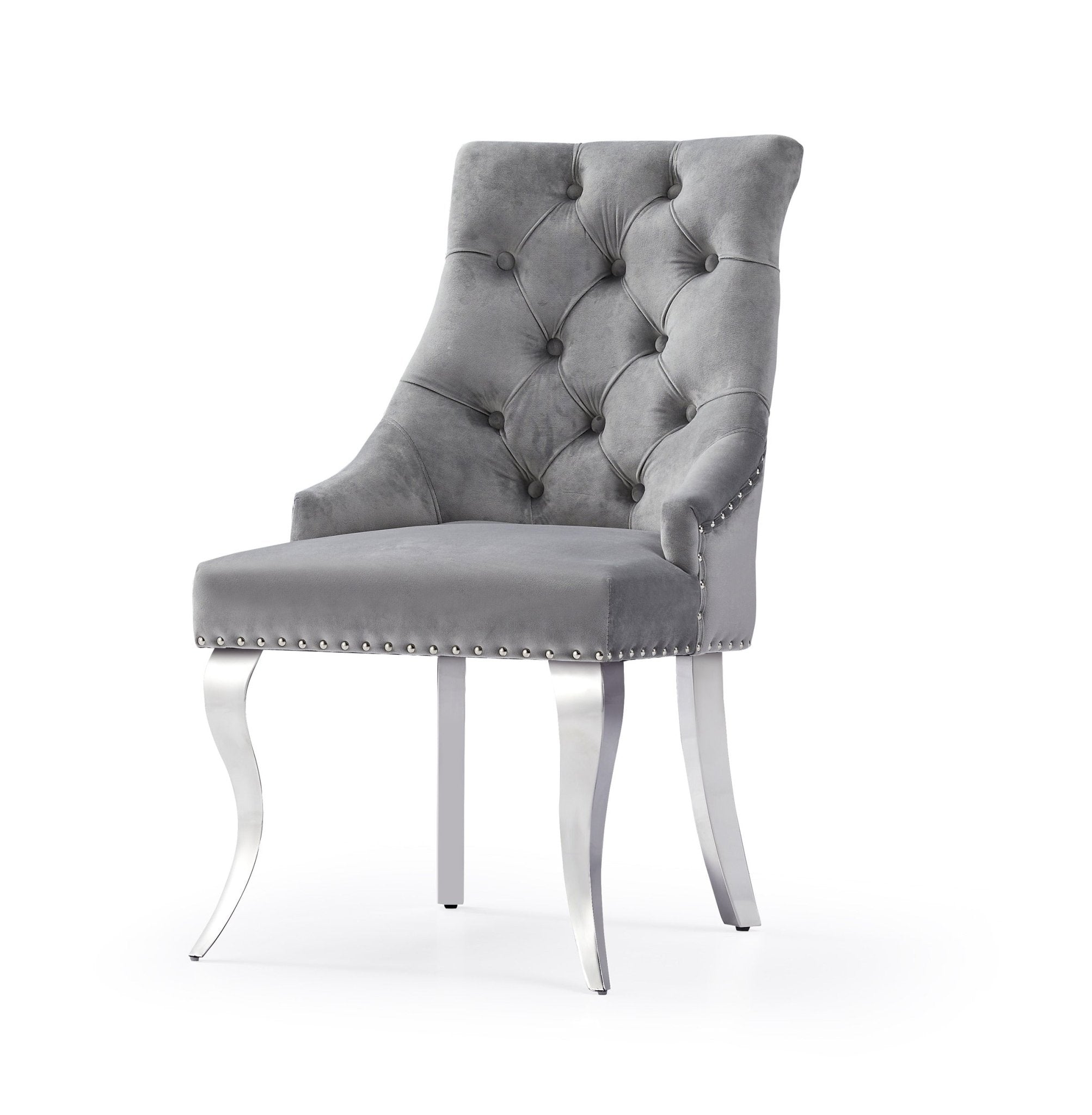 Harper Velvet Modern Dining Chair Grey Silver - Quality Rugs and Furniture