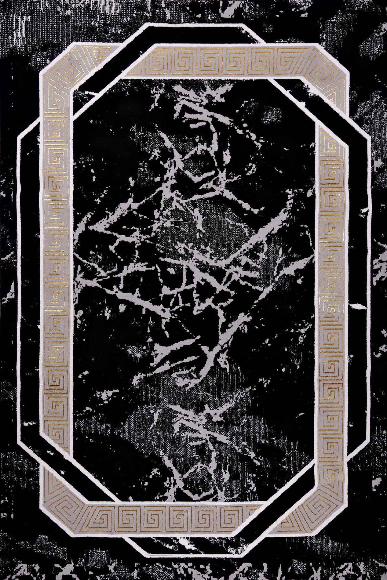 Marmaris D388B Black/V.Gold Modern Area Rug - Quality Rugs and Furniture