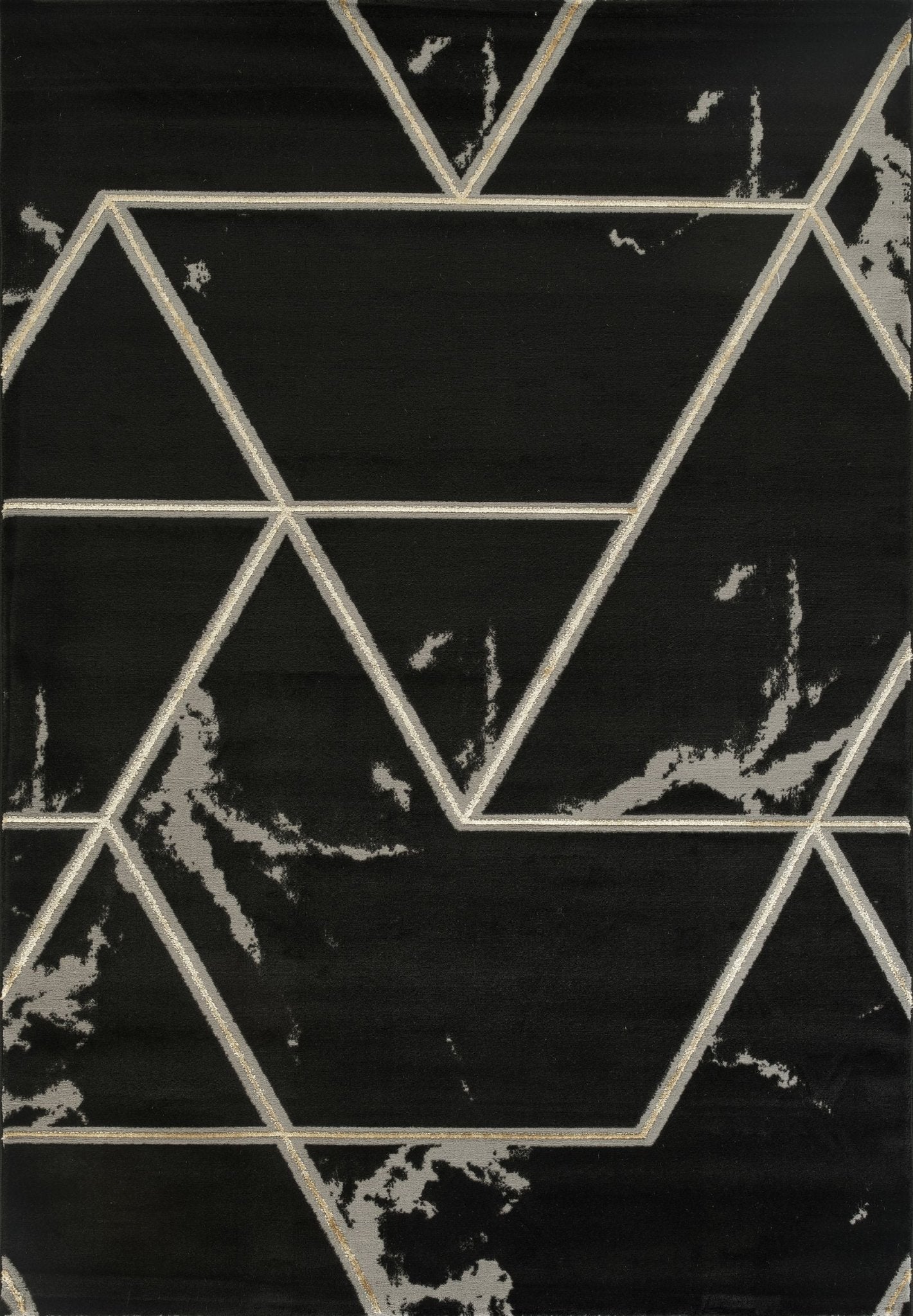 Marmaris D461B Modern Area Rug Black V.Gold - Quality Rugs and Furniture