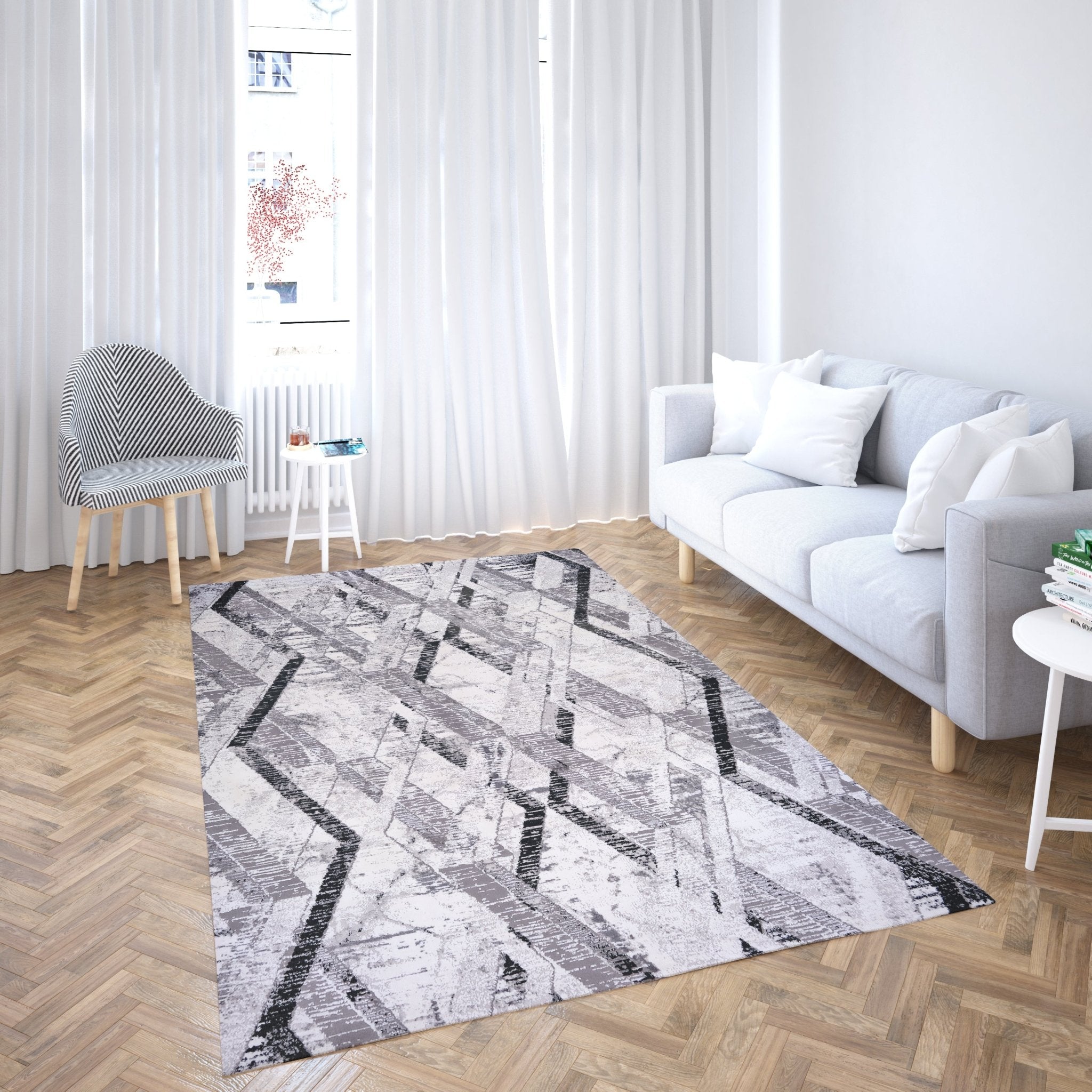 Marmaris E532A Grey/V.Grey Modern Area Rug - Quality Rugs and Furniture