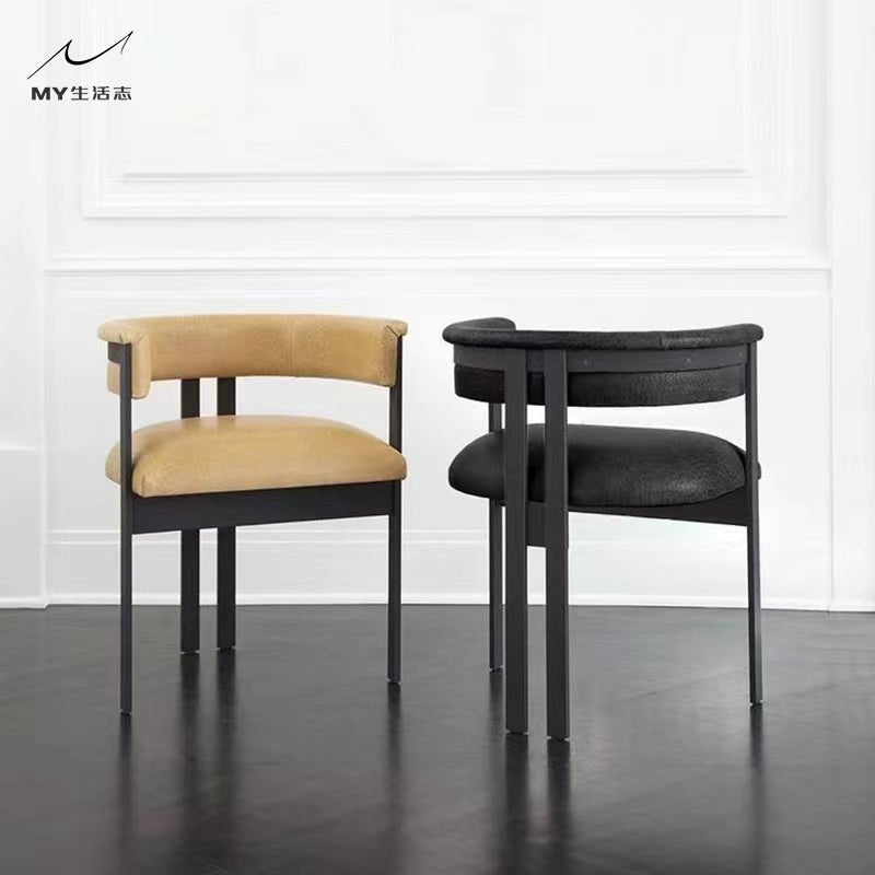 Marri Leather Dining Chair Beige Gold - Quality Rugs and Furniture