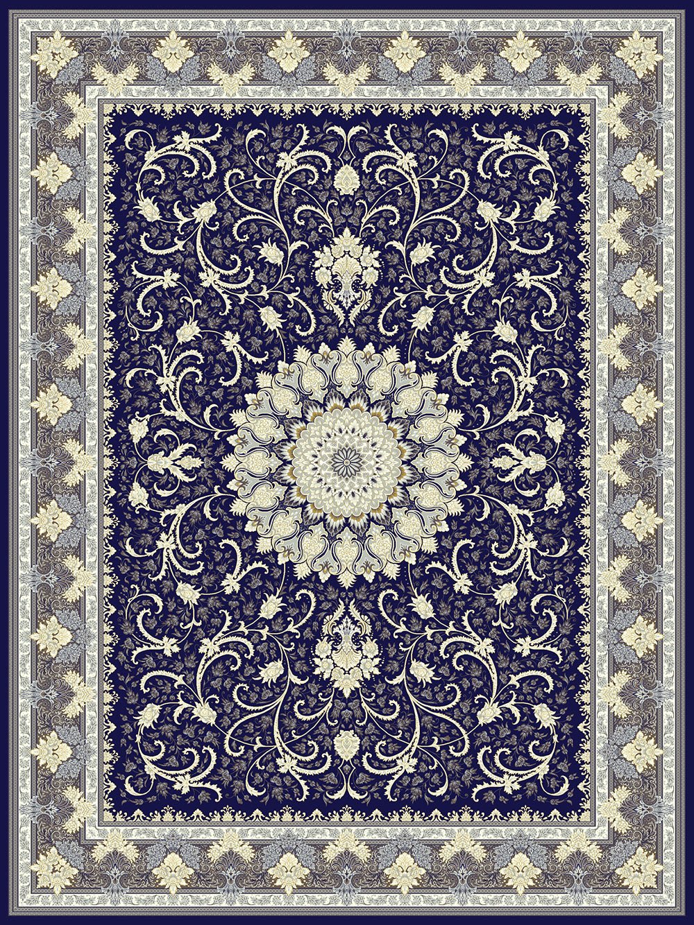 Mash 722257 Dark Blue Traditional Persian Area Rug - Quality Rugs and Furniture
