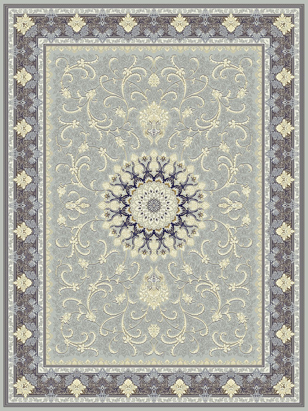 Mash 722257 Gray Traditional Persian Area Rug - Quality Rugs and Furniture
