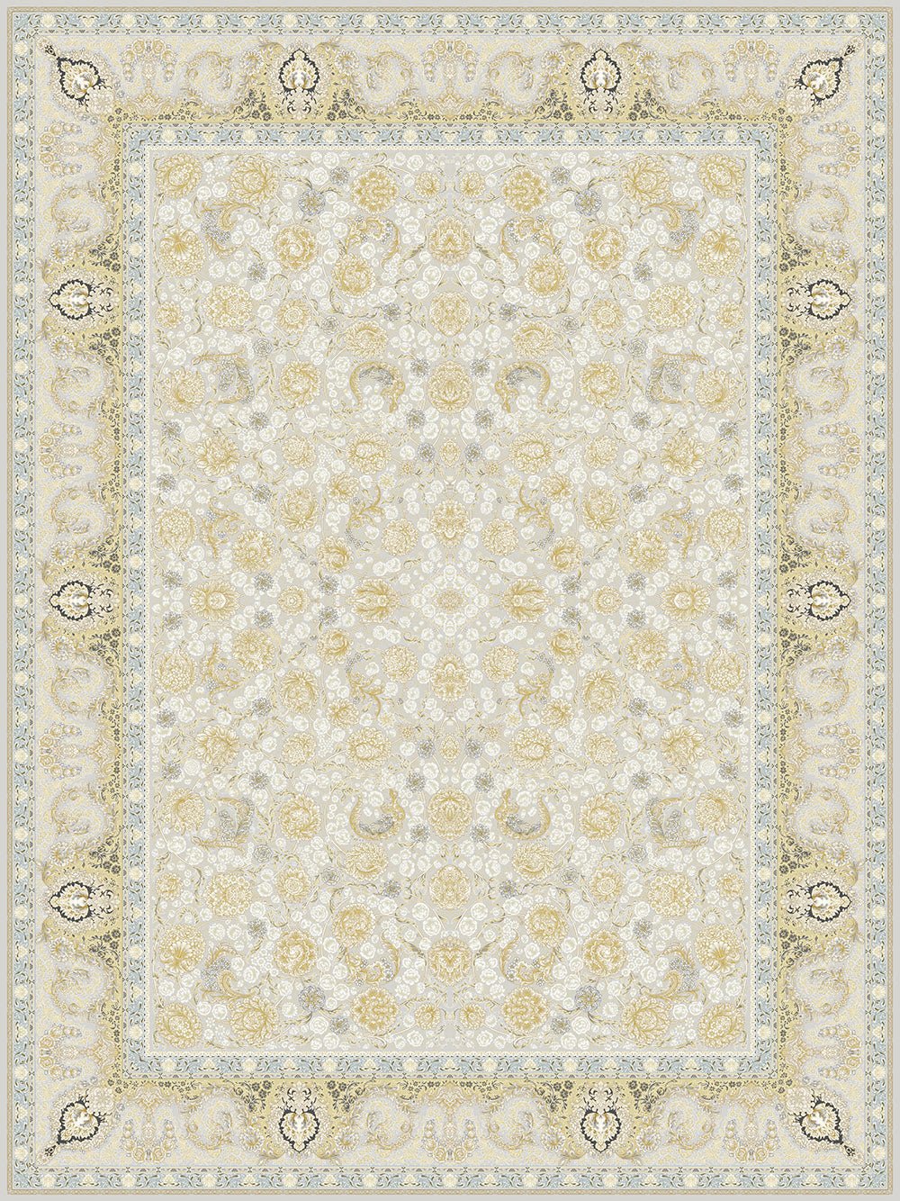 Mash 803143 Silver Traditional Persian Area Rug - Quality Rugs and Furniture