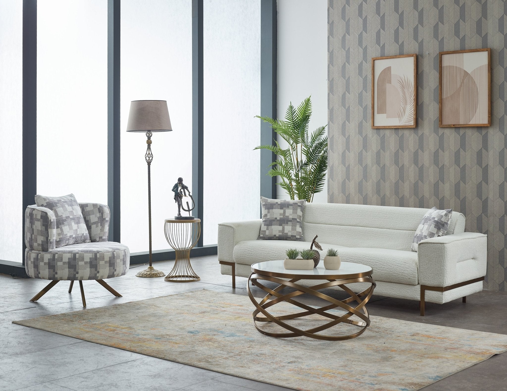 Prag Velvet Modern Sofa Set - Quality Rugs and Furniture