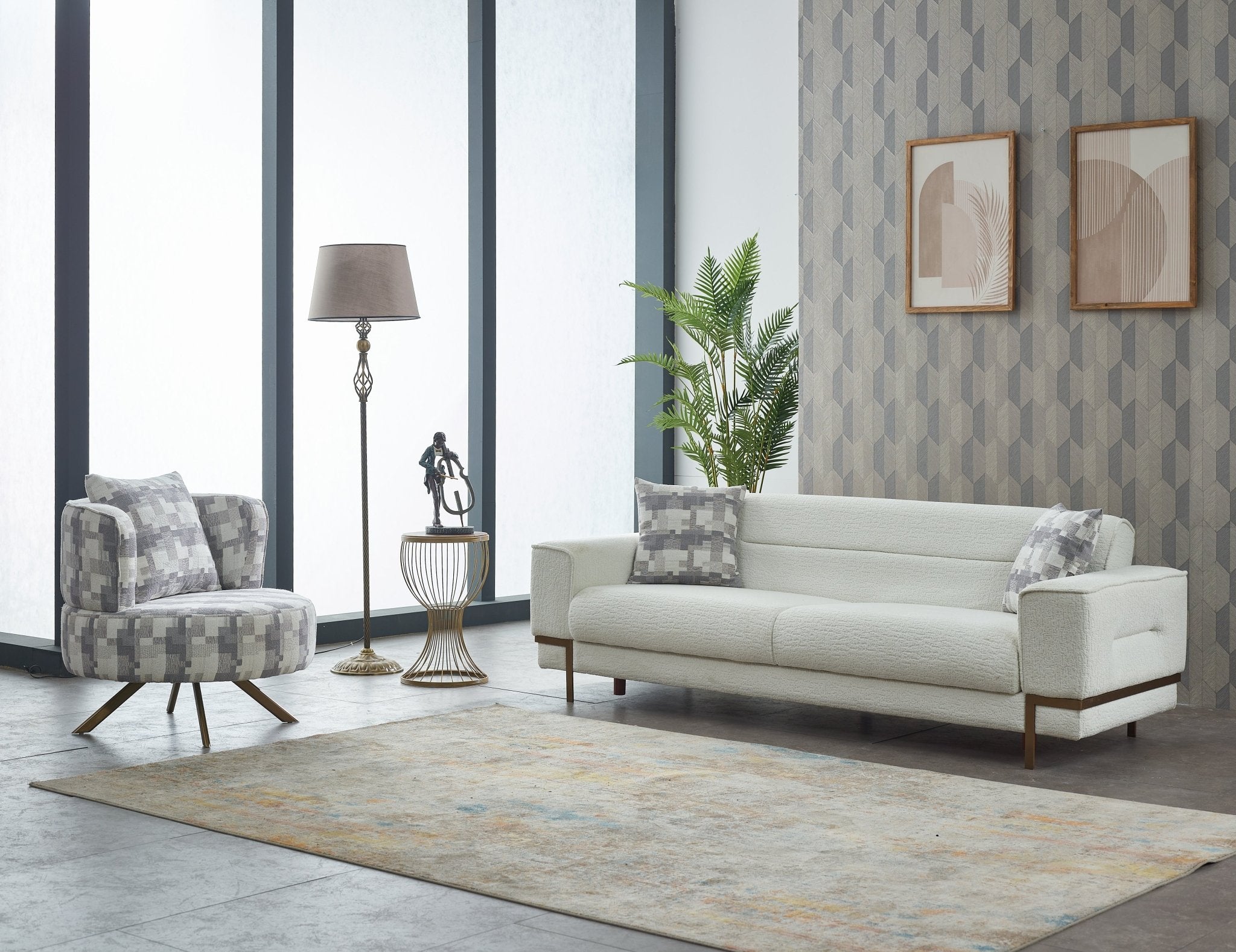 Prag Velvet Modern Sofa Set - Quality Rugs and Furniture