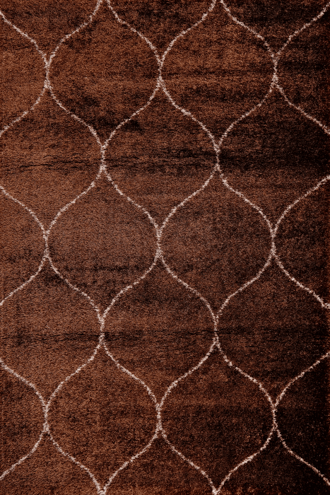 Puffy Style P313A Brown / Vizon Modern Shaggy Area Rug - Quality Rugs and Furniture