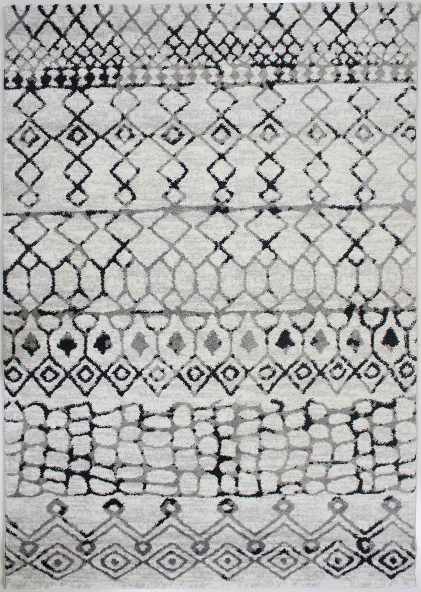 Roma R7646A - White/D.Grey Modern Rug - Quality Rugs and Furniture