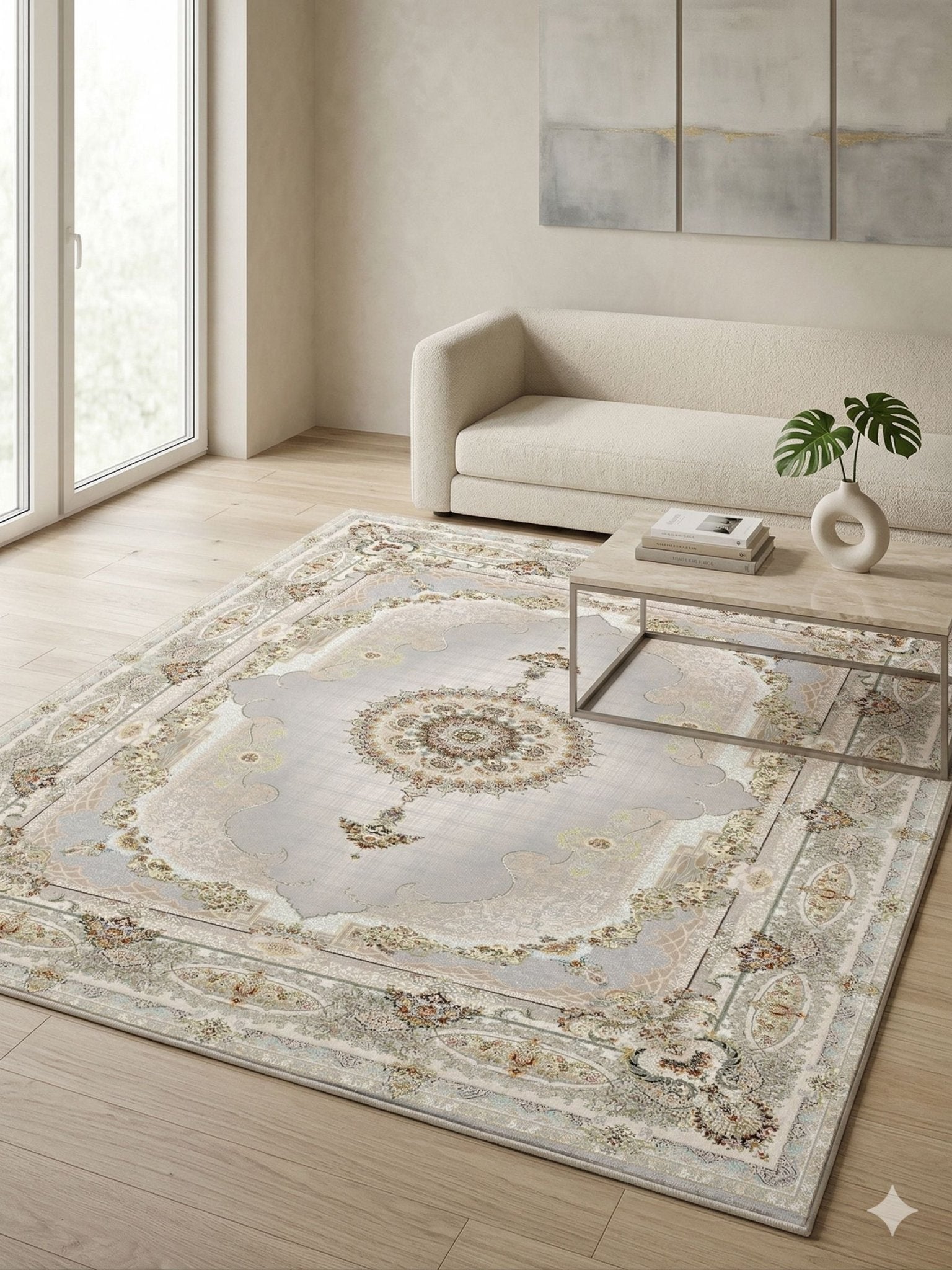 Salar Traditional Persian Area Rug Silver - Quality Rugs and Furniture
