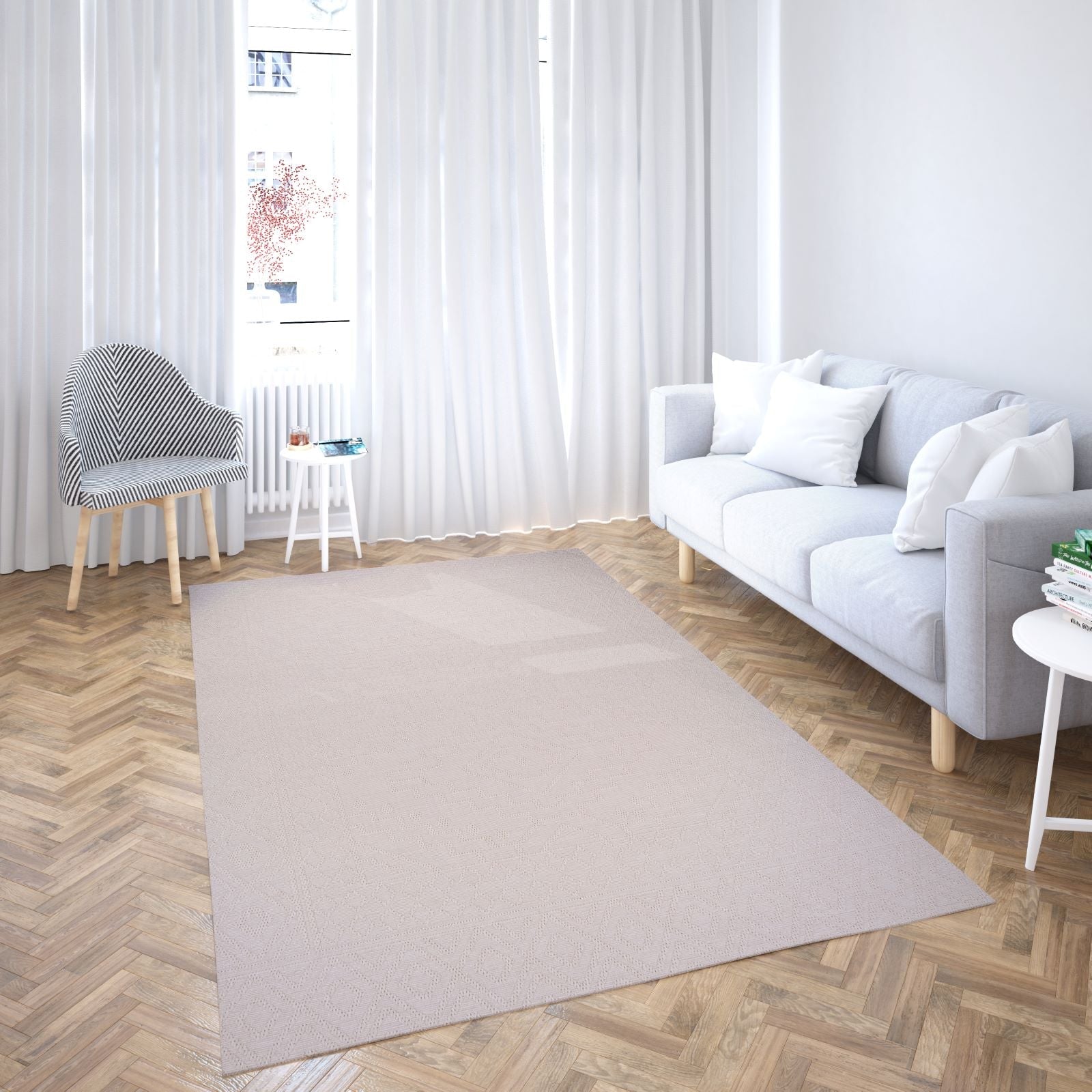 Sandra E7220 Cream Modern Area Rug For Living Room, Bedroom - Quality Rugs and Furniture