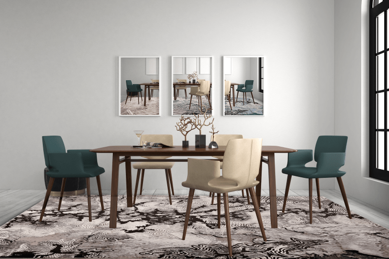 Sofia 3555B Grey / Dark Vizon Modern Area Rug - Quality Rugs and Furniture