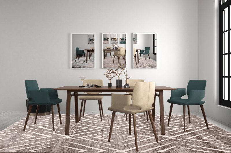 Sofia 7581A Light Vizon / Dark Vizon Modern Area Rug - Quality Rugs and Furniture