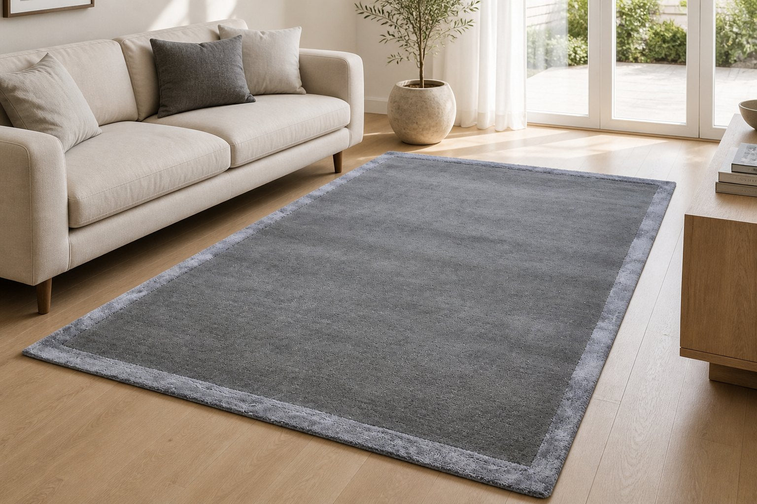 Thomas Collection Hand Woven Wool Rug Grey Smoke - Quality Rugs and Furniture
