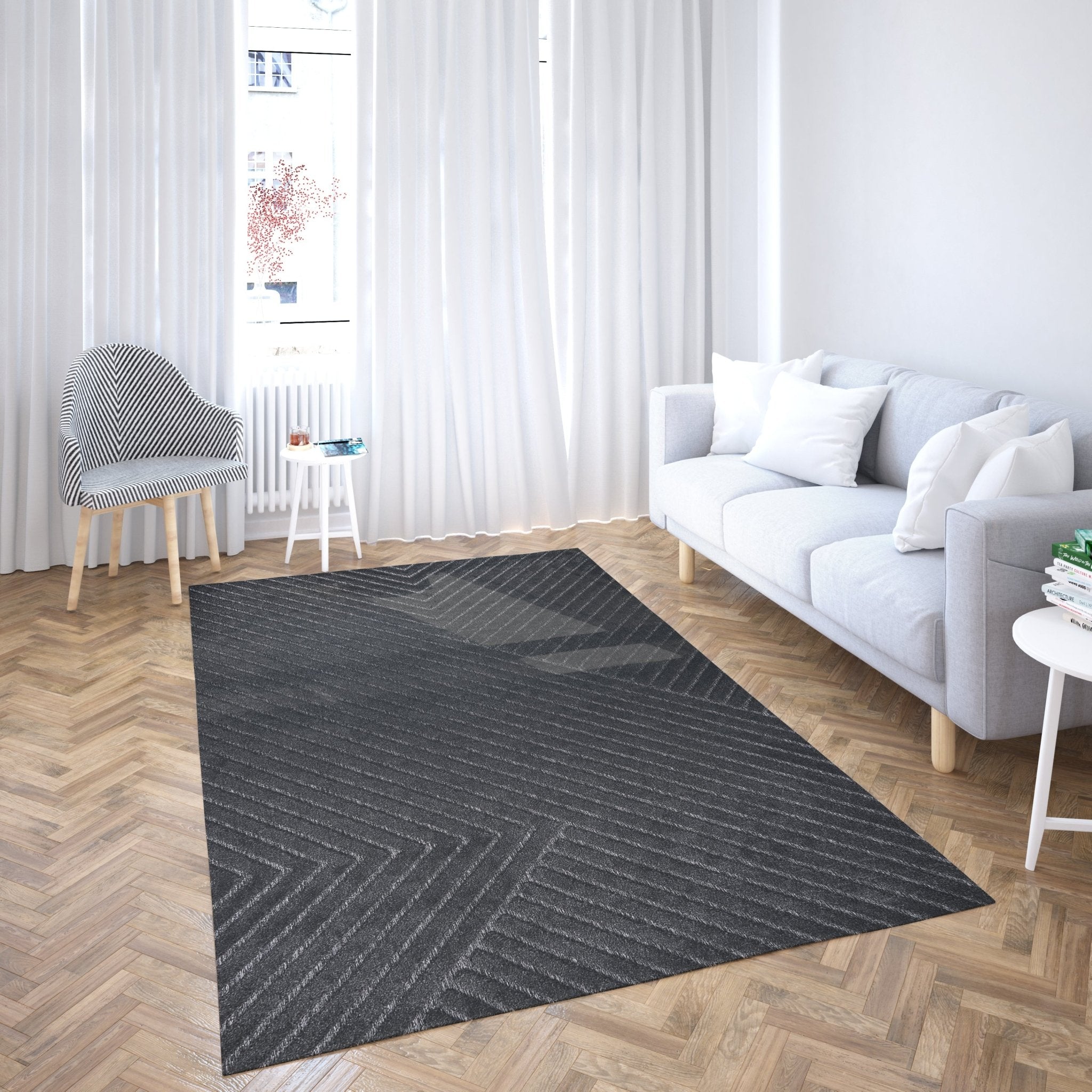 Venus E690B Anthracite Modern Area Rug - Quality Rugs and Furniture